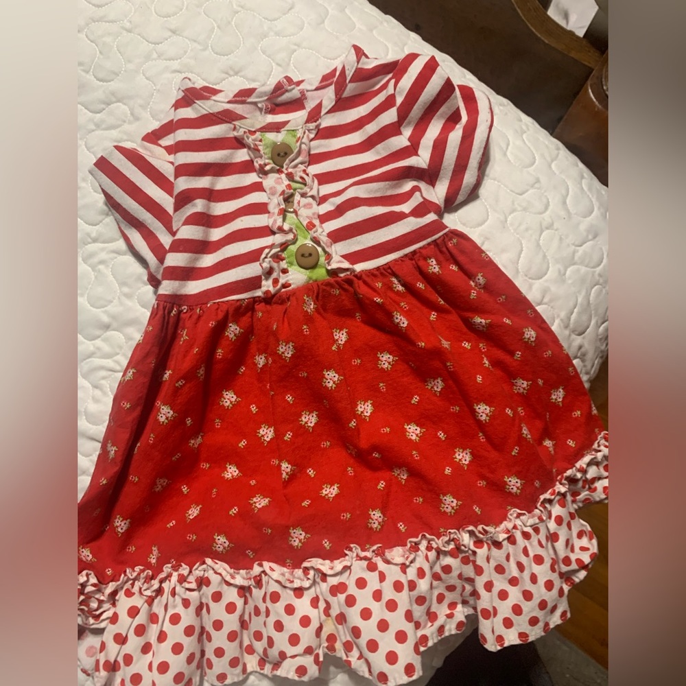 Red and white dress